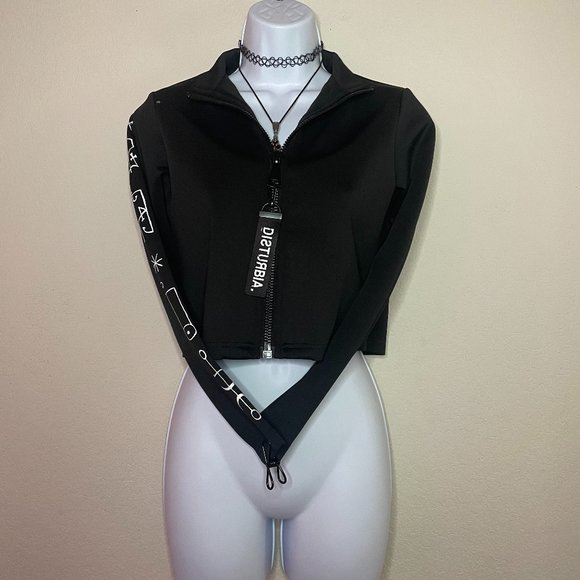 Disturbia Jackets & Blazers - disturbia heiroglyph occult symbol cropped track jacket